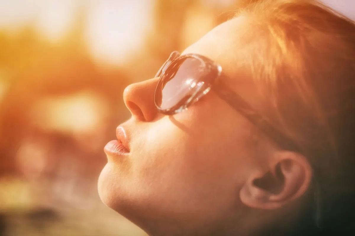 Woman in sunshine