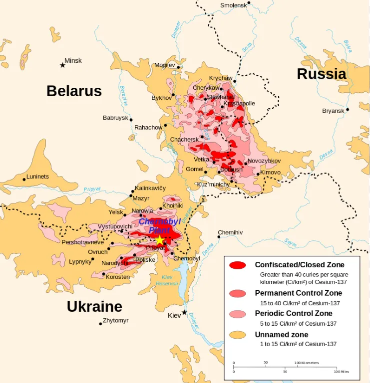 Chernobyl radiation map