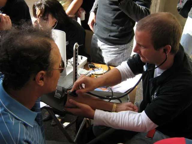 Medical Student Checking Blook Pressure