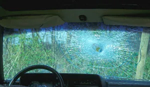 broken windshield